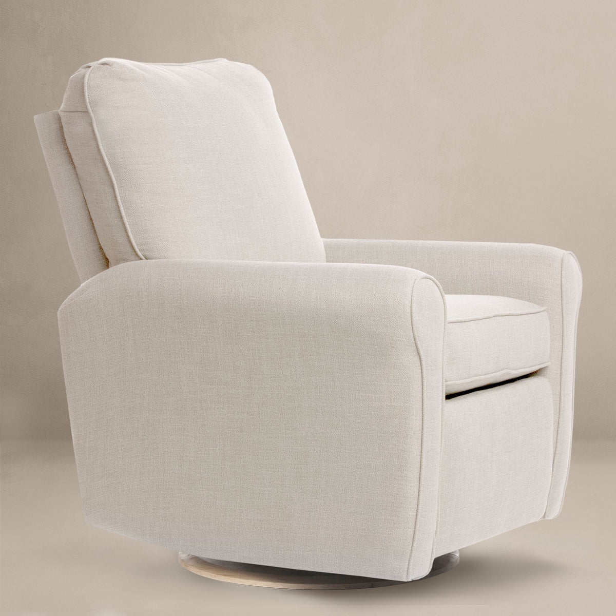 Sheepskin Cloud White, Flynn, Swivel Nursery Recliner