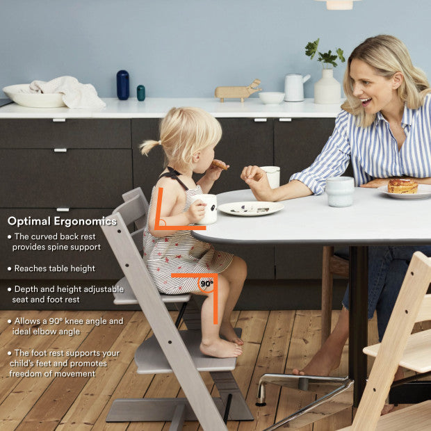 Tripp Trapp High Chair and Cushion with Stokke Tray -- Oak Natural