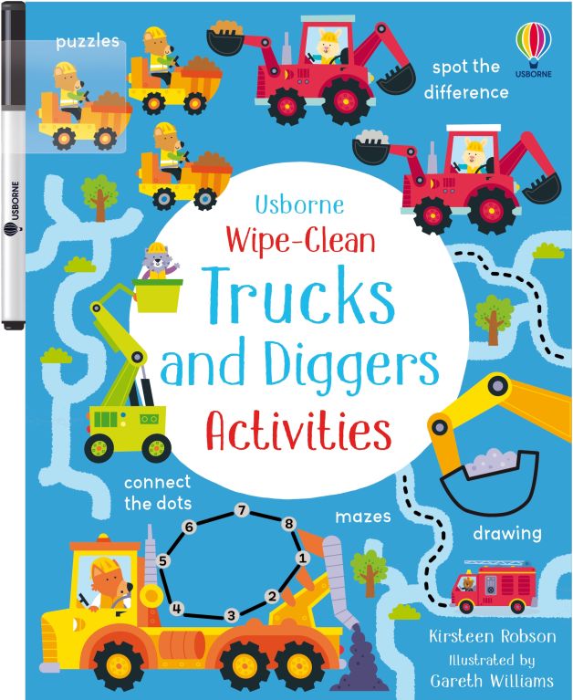 Wipe-Clean Trucks and Diggers Activities – BabyBliss