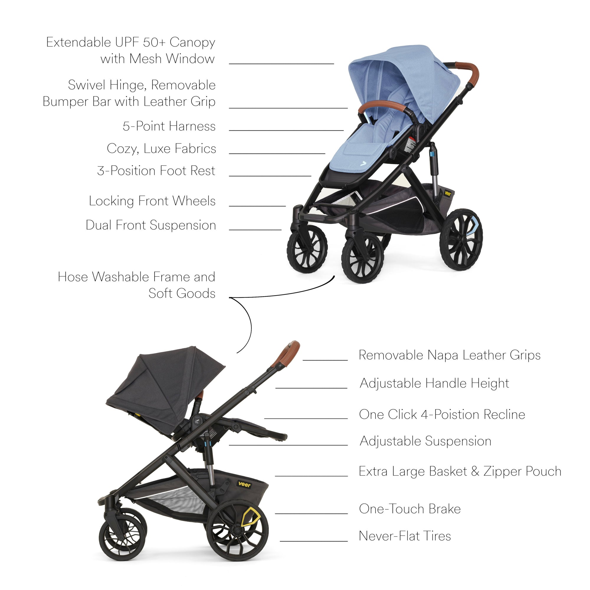 veer switchback vs uppababy vista Veer Switch&Roll Stroller (Switchback Seat, &Roll Frame) Brown Mica