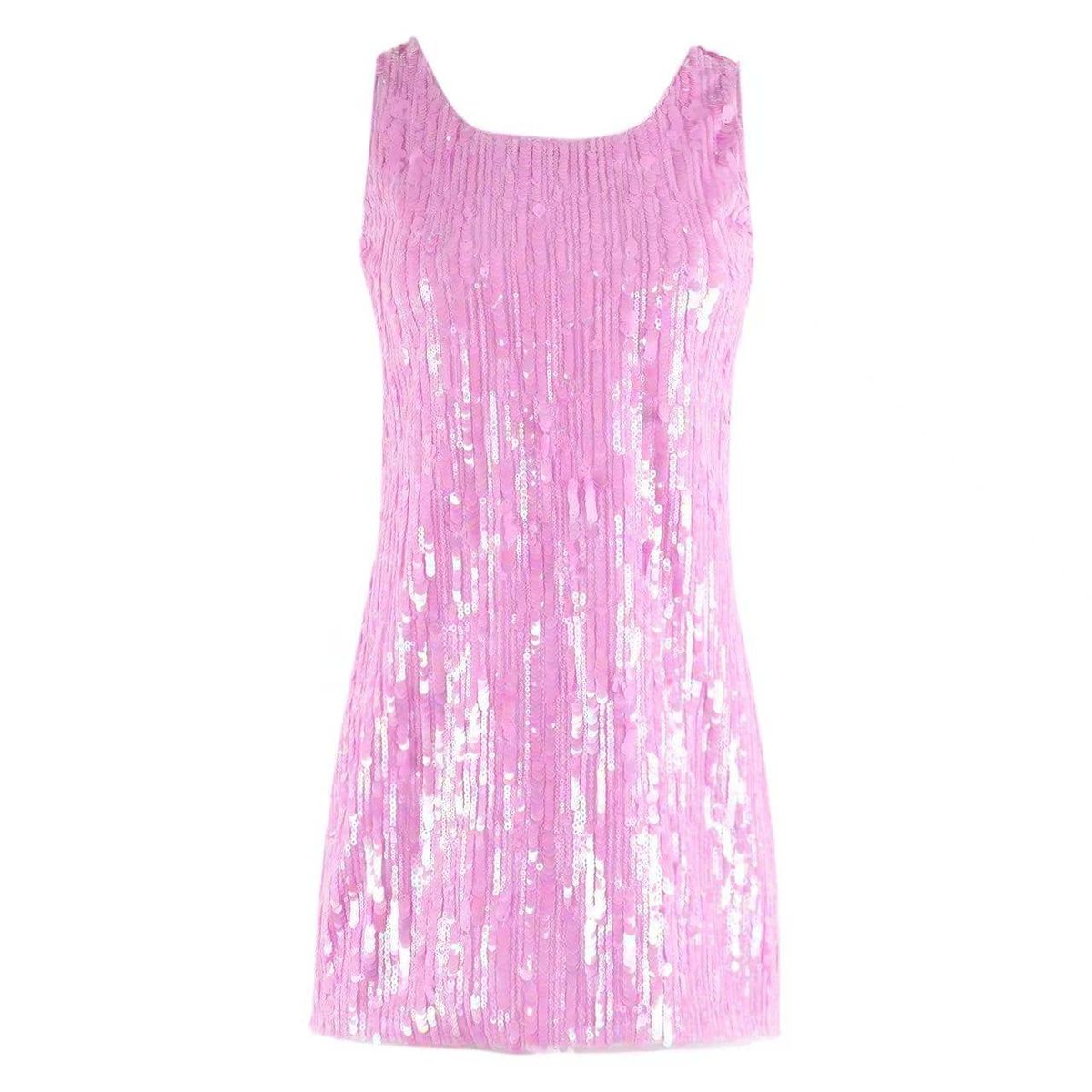 Pink Sequin Tank Dress