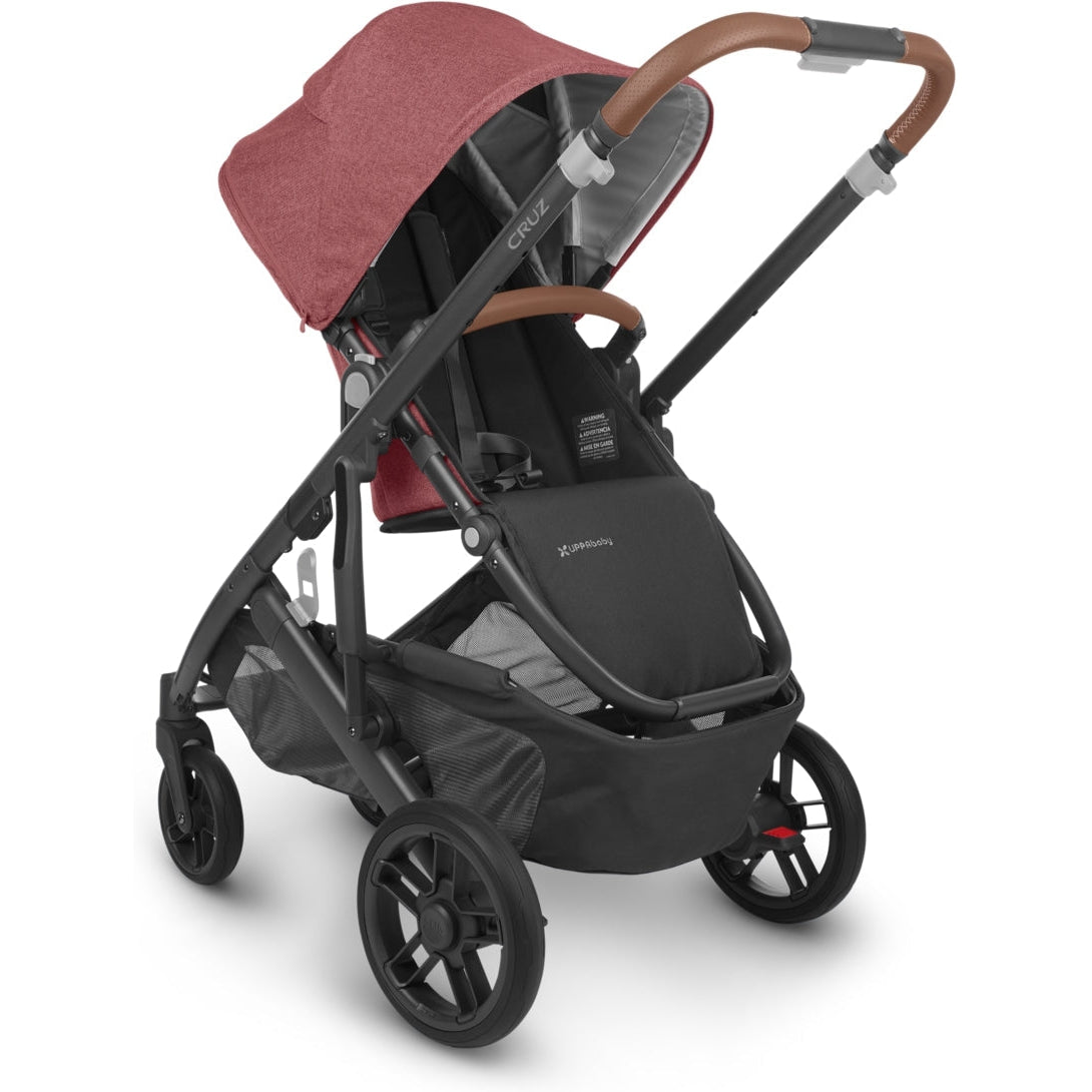 UPPAbaby CRUZ V2 Stroller - Lucy: Rosewood Mélange/ Carbon Frame/ Saddle  Leather