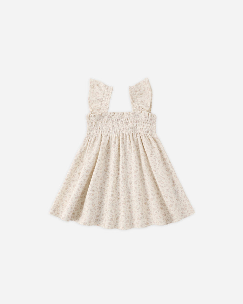 floral smocked cotton jersey dress Ditsy 18-24M Womenswear