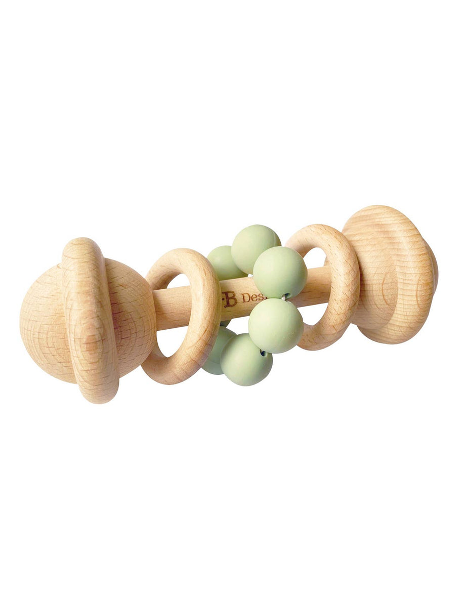 Mint Wooden Rattle Toy – BabyBliss