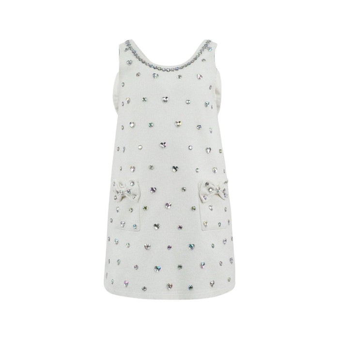 crystal heart denim bow dress Lola + The Boys Lavender Crystal Heart Denim Bow Dress, 5