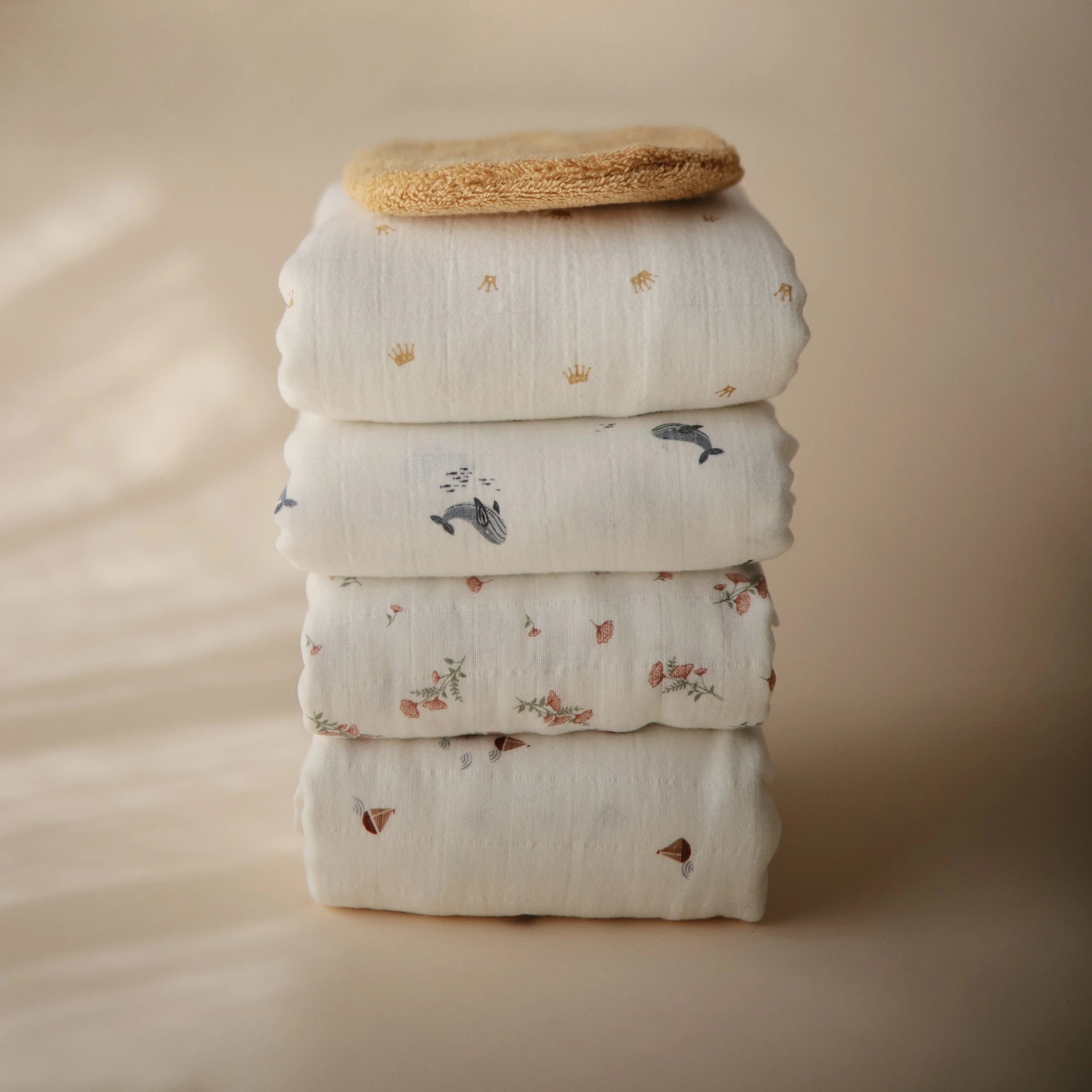 Mushie Organic Cotton Muslin Cloths 3-Pack