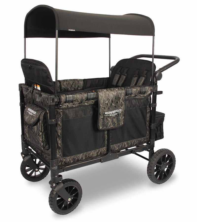 4 seat baby stroller Wonderfold W4 Luxe Quad Stroller Wagon (4 Seater) Shadow Green Camo